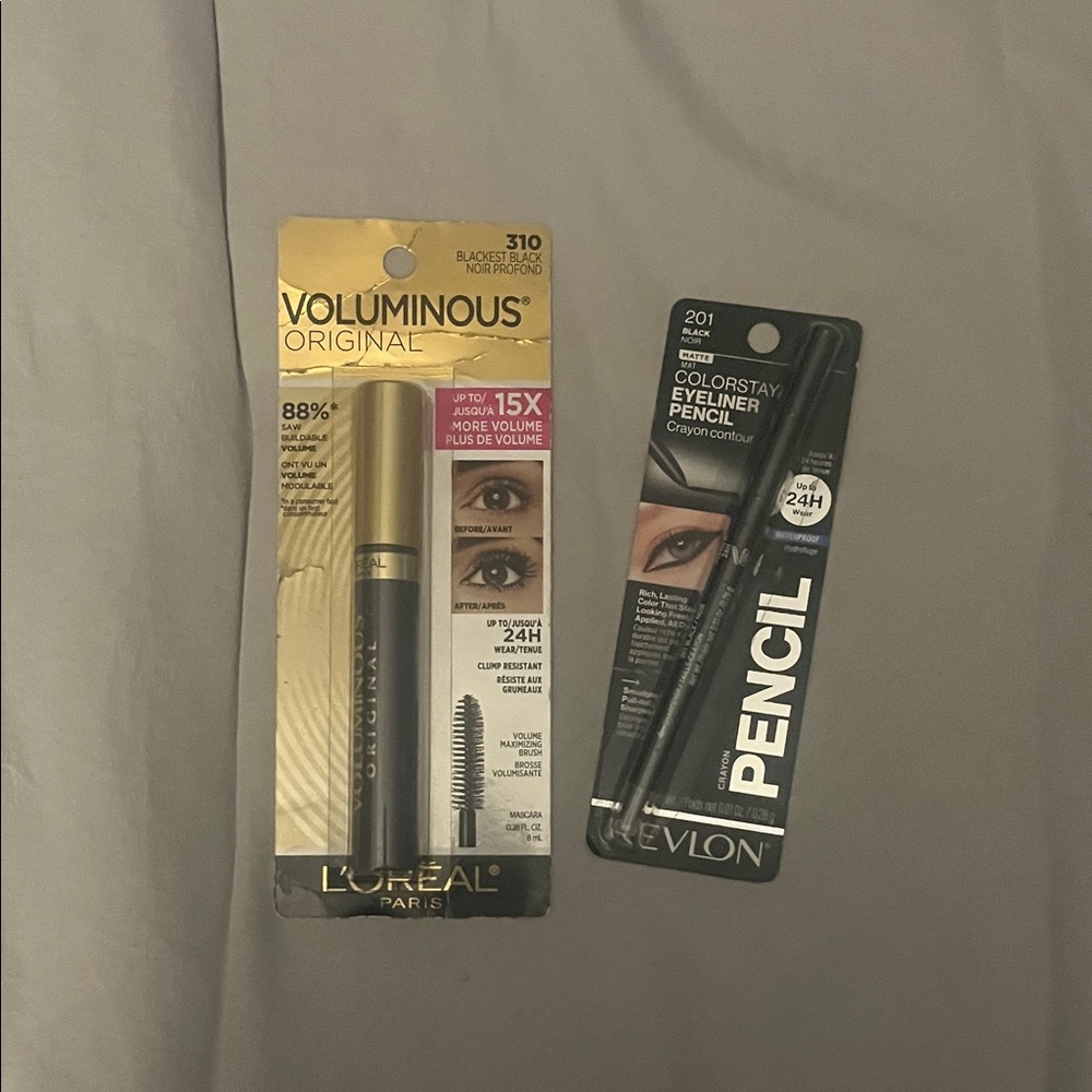 L'Oréal Voluminous Original Mascara & Revlon ColorStay Eyeliner Pencil - Black